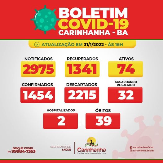 Boletim de Carinhanha. Foto: Secretaria de Saúde.