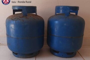 Botijões de recuperados em Pindorama. Foto: PM.