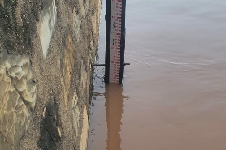Nível do São Francisco, neste segunda-feira (17). Foto: Zé Castor.