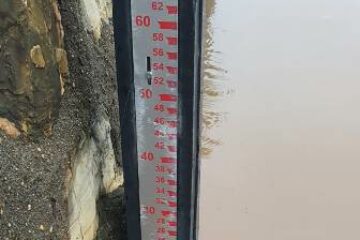 Nível do Rio São Francisco, na manhã desta segunda-feira (10). Foto: Zé Castor.