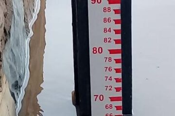 Nível do São Francisco, em Carinhanha. Sábado (8). Foto: Duaci Santos.