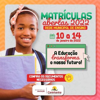 Matrículas abertas em Carinhanha. Foto: Secretaria de Educação.