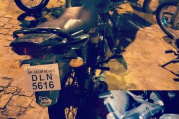 Moto é apreendida em Guanambi. Foto:PM.