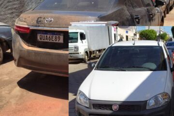 Carros são recuperados em Tanque Novo. Foto: PM.