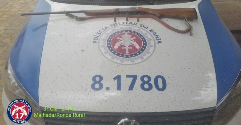 Arma apreendida em Malhada. Foto: PM.