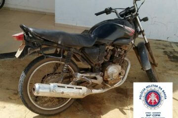 Homem é preso com moto com sinal de adulteração em Igaporã. Foto:PM.