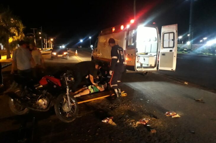 Acidente envolvendo moto e carro em Guanambi. Foto: SMTran.