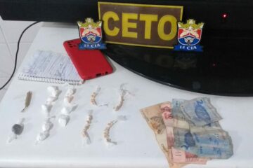 Droga apreendida em Guanambi, na noite de sábado (5). Foto: PM.