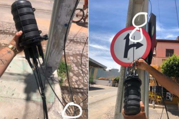 Empresário denuncia ato de vandalismo em provedor de internet em Palmas de Monte Alto. Foto: reprodução Vilson Nunes.