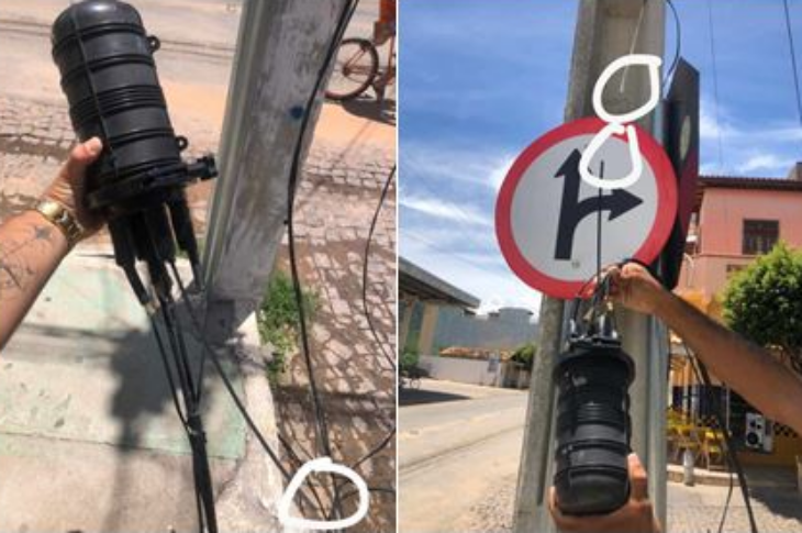 Empresário denuncia ato de vandalismo em provedor de internet em Palmas de Monte Alto. Foto: reprodução Vilson Nunes.