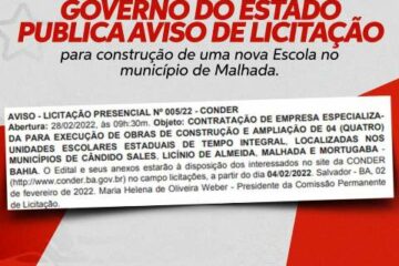 Licitação de escola para Malhada. Foto: ASCOM.