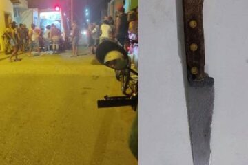 Polícia socorre homem após tentar fugir. Foto: leitor Folha do Vale.