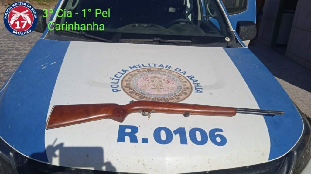 Polícia Militar apreende arma de fogo em Carinhanha. Foto:PM.