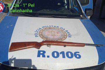 Polícia Militar apreende arma de fogo em Carinhanha. Foto:PM.
