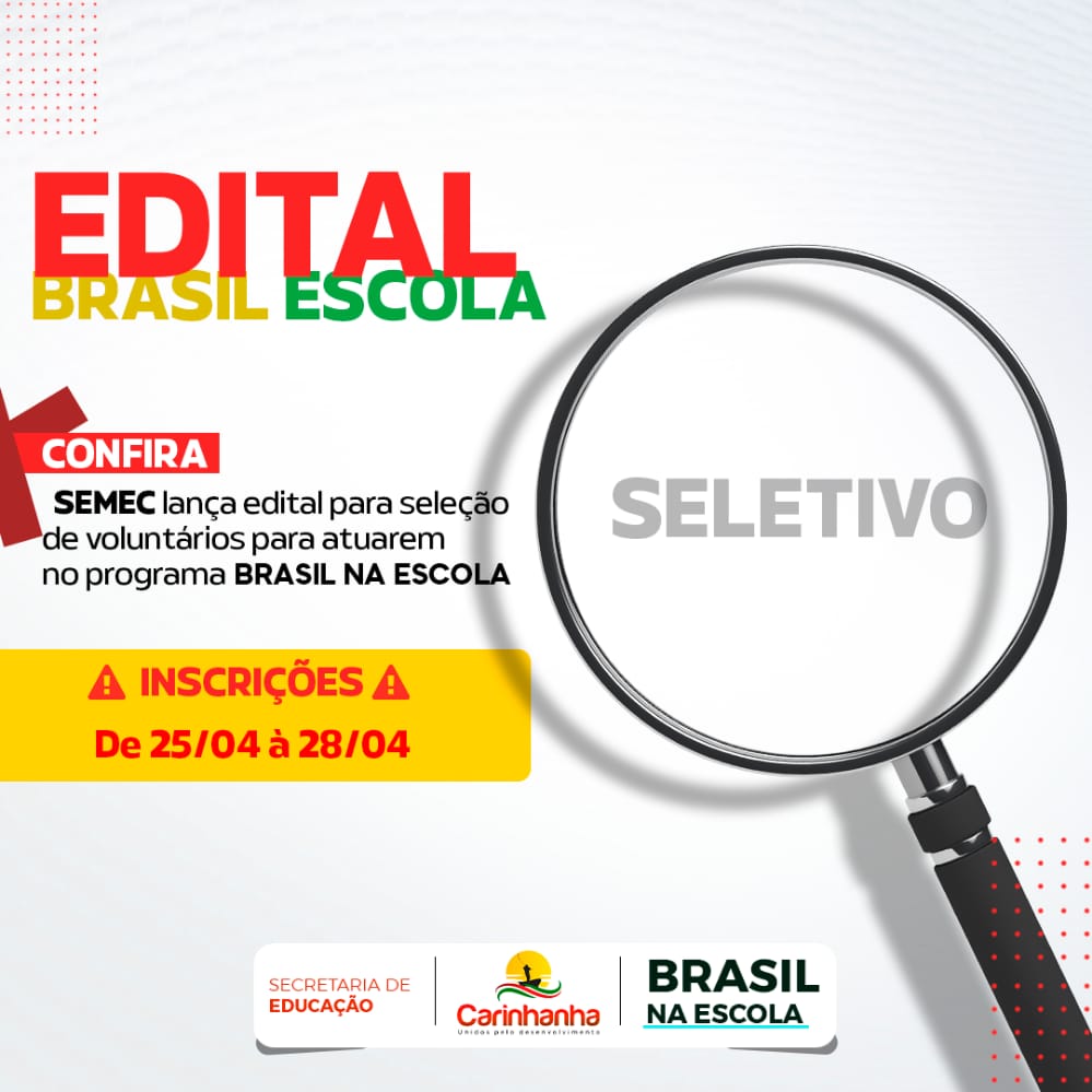 Programa Brasil na Escola seleciona voluntários. Foto:divulgação