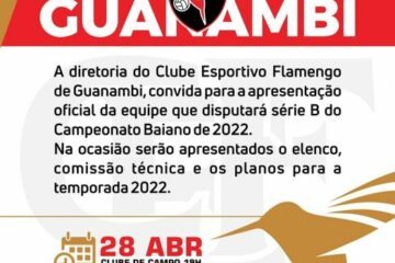 Convite para apresentação da equipe do Flamengo de Guanambi. Foto: ASCOM do Clube.