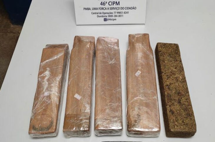 Drogas apreendidas em Brumado. Foto: 46ª CIPM.