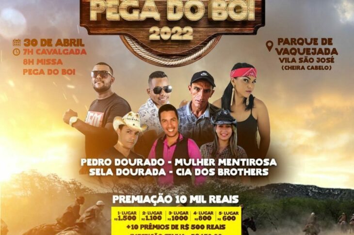 Cartaz da Pega do Boi. Foto: reprodução Prefeitura de Carinhanha.