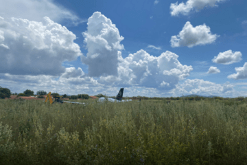 Avião faz pouso de emergência em Ibotirama. Foto: reprodução Gazeta 5.