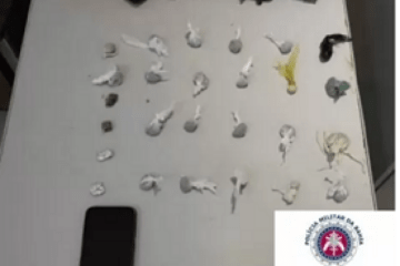 Polícia Militar prende suspeito de roubo. Foto: PM.