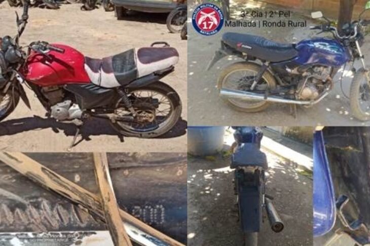 Motos apreendidas em Carinhanha e Malhada. Foto:PM.