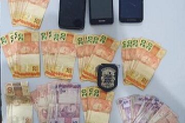 Dinheiro apreendido em Malhada de Pedras. Foto: PC.
