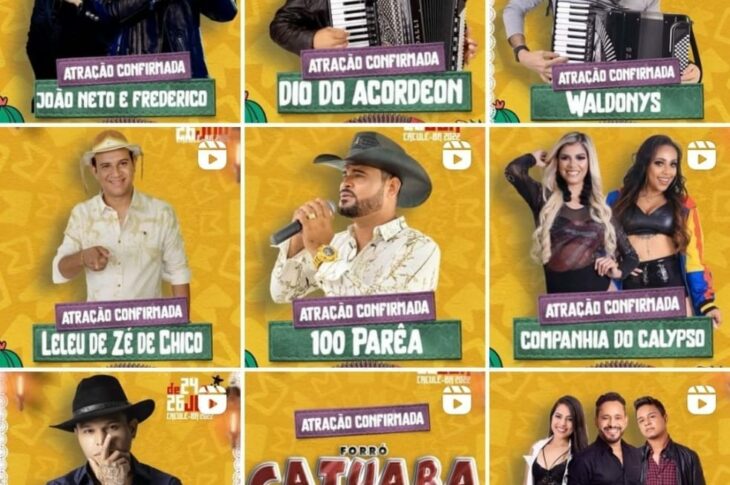 Programação do São João de Caculé. Foto: reprodução prefeitura