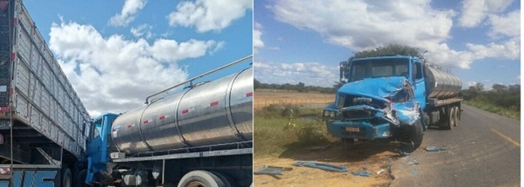 Colisão envolvendo dos caminhões na BR-030.