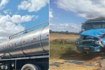 Colisão envolvendo dos caminhões na BR-030.