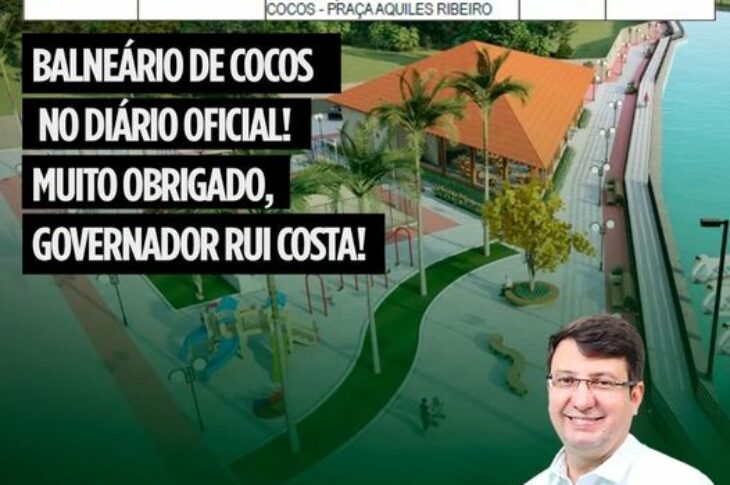 Construção do balneário de Cocos publicada. Foto: reprodução Dr. Marcelo.