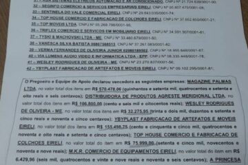 Valor da licitação. Foto:reprodução vereador