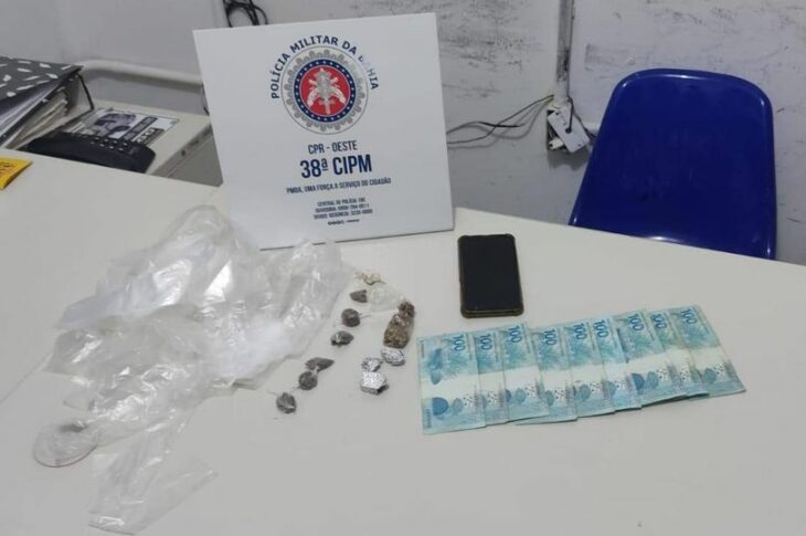 Dois suspeitos de tráfico de drogas são presos em Riacho de Santana. Foto: reprodução PM