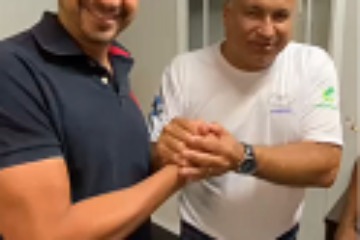 Manuel Rocha recebendo apoio Marcão. Foto: reprodução