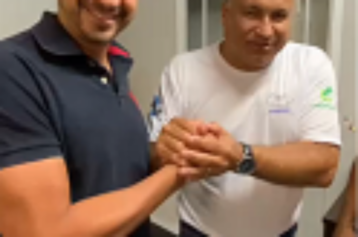 Manuel Rocha recebendo apoio Marcão. Foto: reprodução