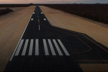 Pista do Aeroporto de Bom Jesus da Lapa. Foto: reprodução Consórcio Atlântico BR- Infra
