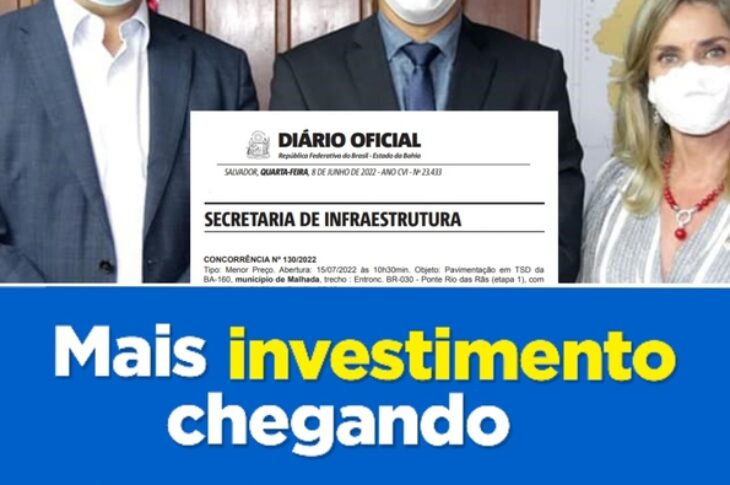 Governo publica aviso de licitação para pavimentação da BA-160 entre ponte do Rio das Rãs e BR-030. Foto: reprodução Ivana Bastos