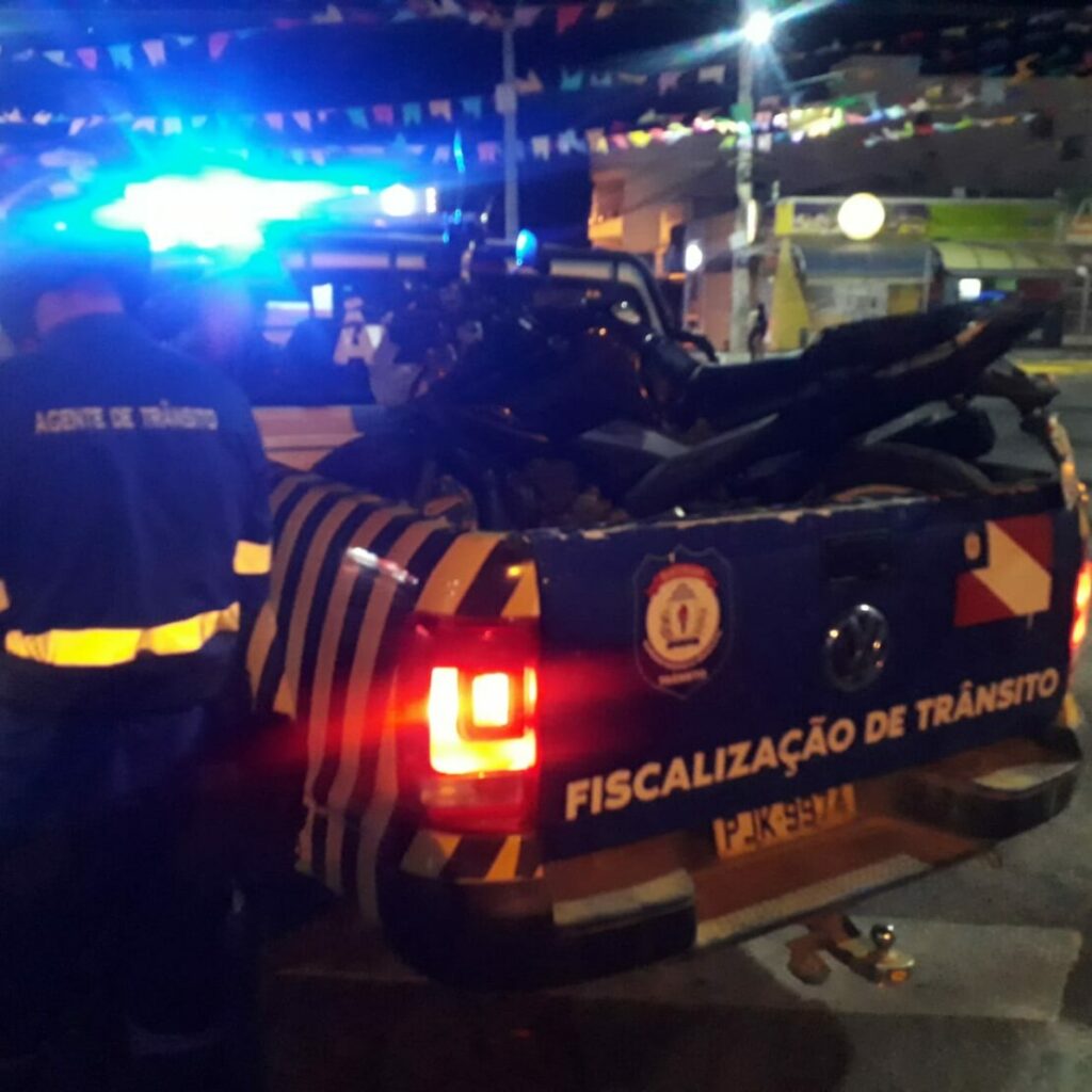 Motocicleta apreendida em Guanambi. Foto:Smtran