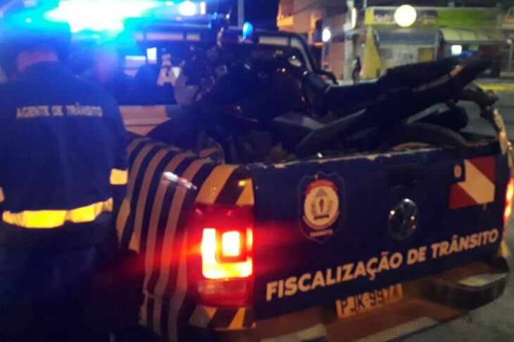 Motocicleta apreendida em Guanambi. Foto:Smtran