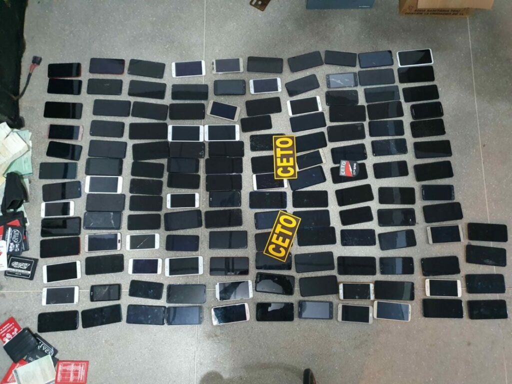 Aparelhos de celulares são apreendidos em Guanambi. Foto: Polícia Militar