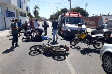 Socorrista da motolância do Samu sofre acidente. Foto: SMTran