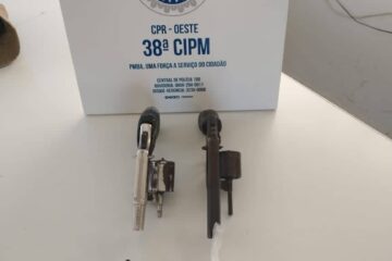 Homem é preso com armas de fogo. Foto: Polícia Militar