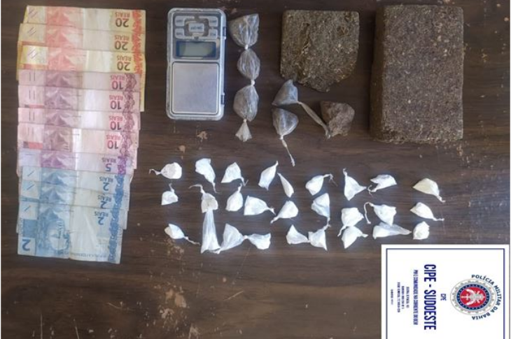 Homem suspeito de tráfico é preso em Palmas de Monte Alto.Foto: Cipe/Sudoeste