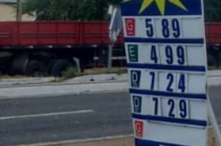 Preço da gasolina em Guanambi. Foto: reprodução Fernando Alves