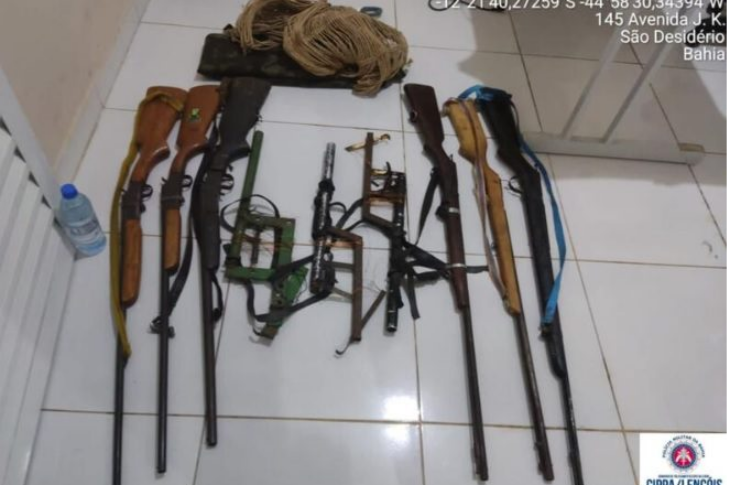 Armas apreendidas. Foto: reprodução SSP