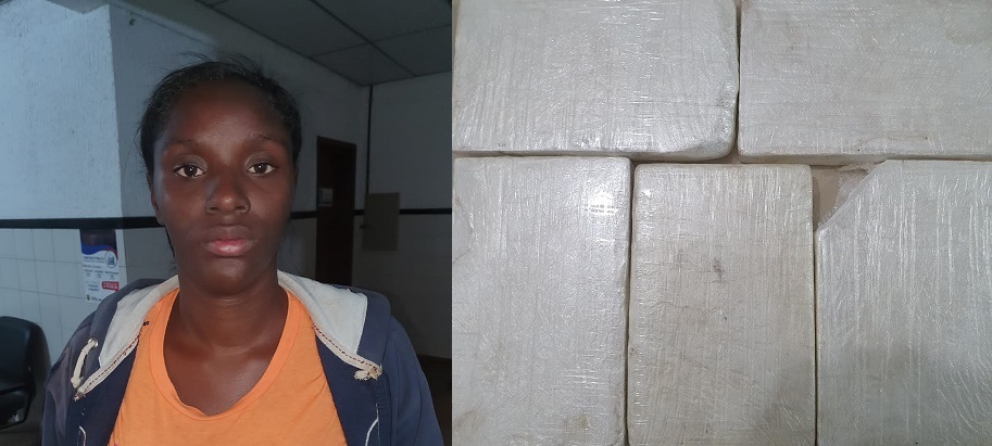 Mulher é presa com drogas avaliada em R$ 150 mil reais. Foto: Polícia Militar
