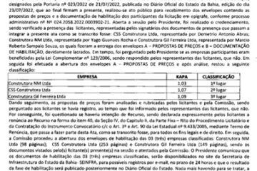 Empresa Construtora NM LTDA vence licitação. Foto: divulgação