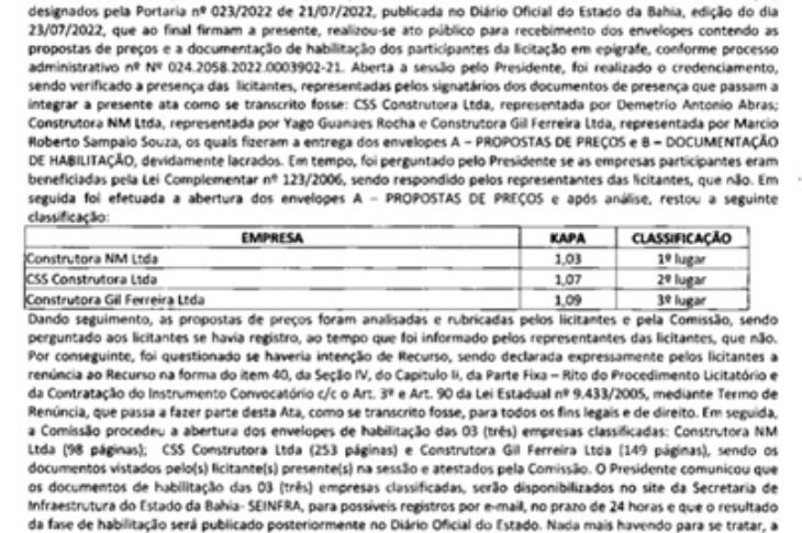 Empresa Construtora NM LTDA vence licitação. Foto: divulgação