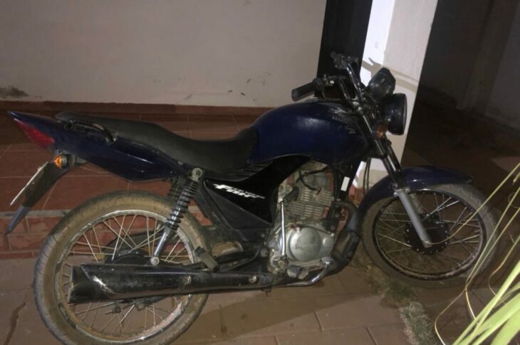 Moto recuperada de furto. Foto: Polícia Militar