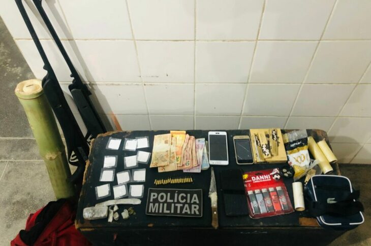 Polícia prende pai e apreende filho menor com drogas. Foto: Polícia Militar