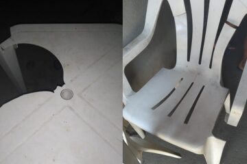 Material quebrado. Foto: Luana